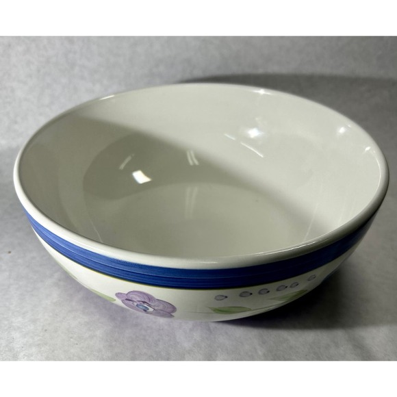 9 inch Gibson Stoneware Bowl with Violets - Picture 2 of 6